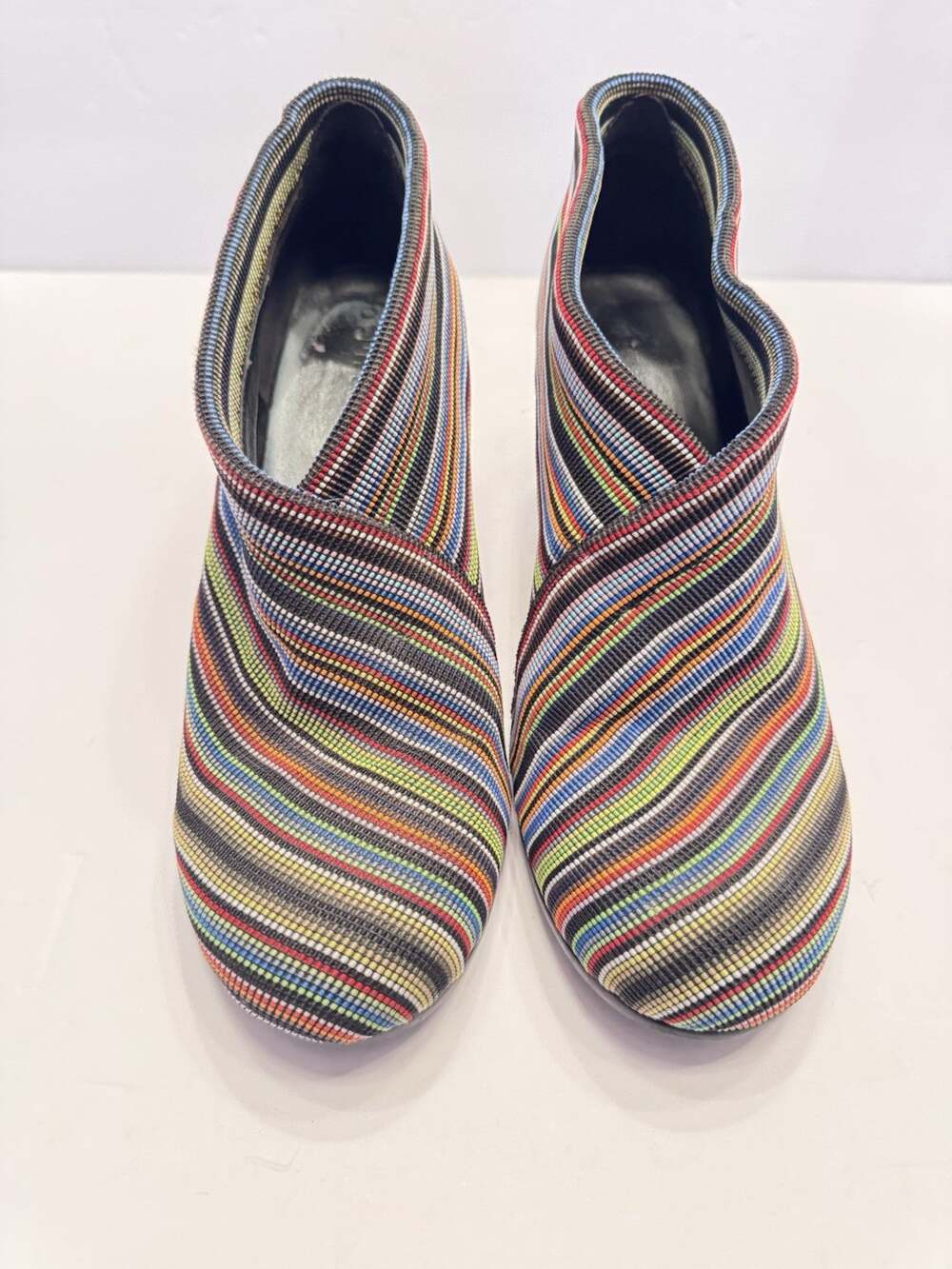 38 United Nude Fold Mid Ankle Boots Beaded Rainbow Multicolor Statement Booties